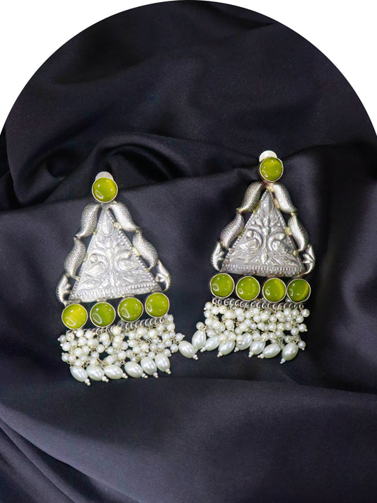 Nura German Silver Earrings